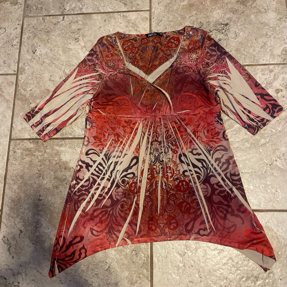 Apt. 9 Women's Red and Pink Blouse